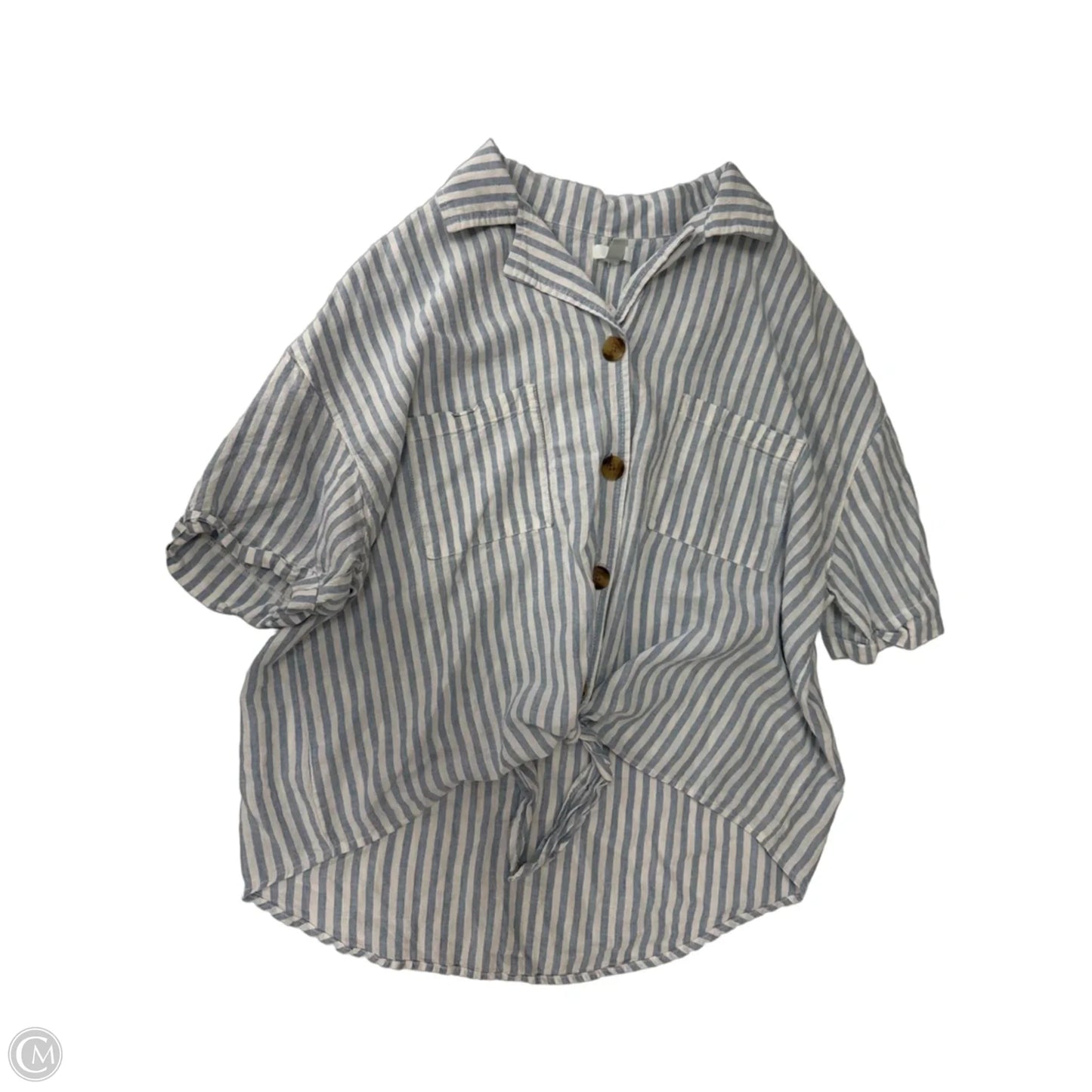 Top Short Sleeve By Dip In Striped Pattern, Size: L