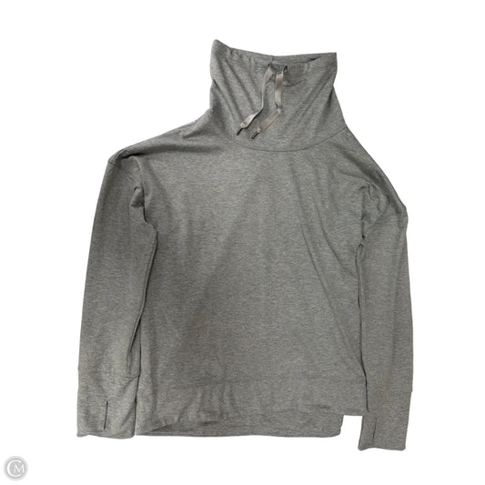 Athletic Top Long Sleeve Collar By Apana In Grey, Size: L