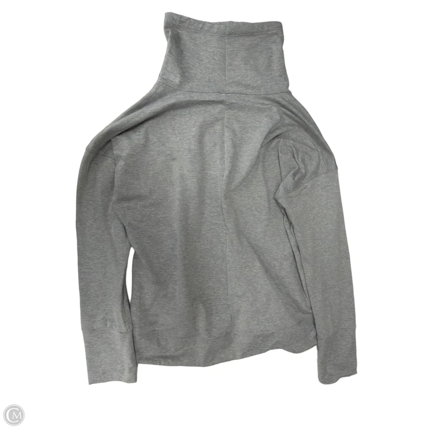Athletic Top Long Sleeve Collar By Apana In Grey, Size: L