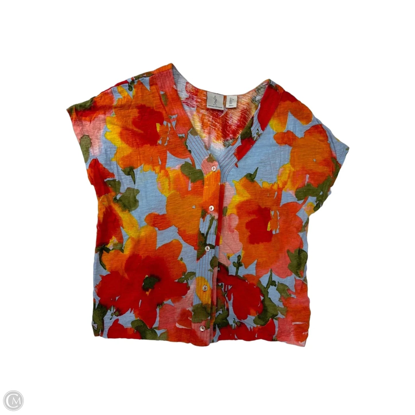 Top Short Sleeve By Joie In Floral Print, Size: L