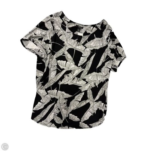 Top Short Sleeve By Alfani In Black & White, Size: 3x