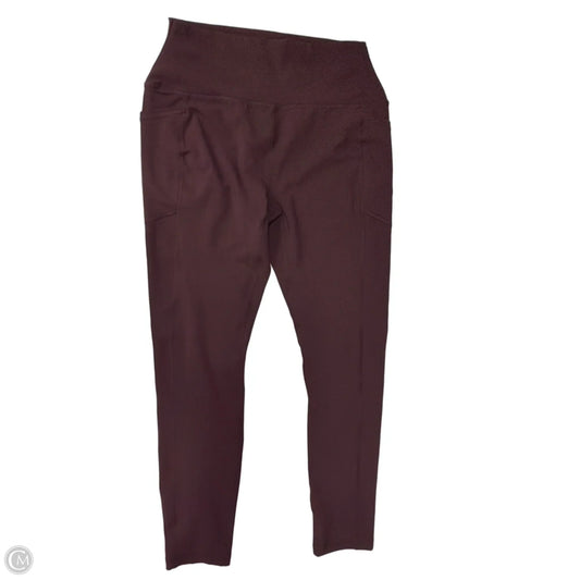 Athletic Leggings By Rbx In Maroon, Size: L