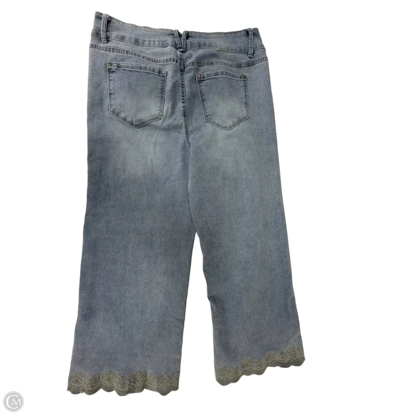 Jeans Wide Leg By Curve Appeal In Blue Denim, Size: 12