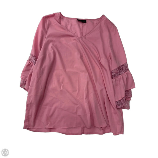 Top 3/4 Sleeve By Lane Bryant In Pink, Size: 1x