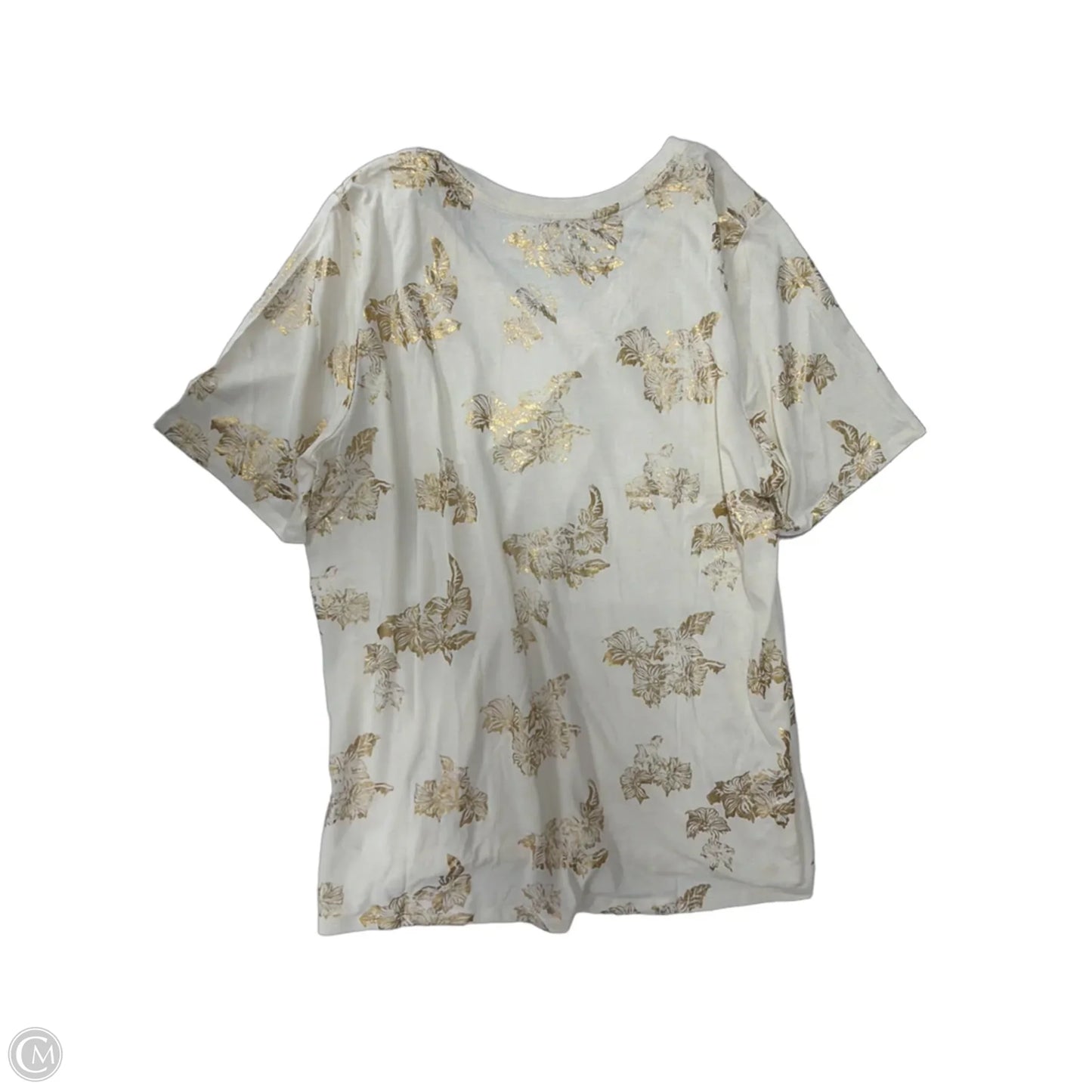 Top Short Sleeve By Lane Bryant In Cream, Size: 1x