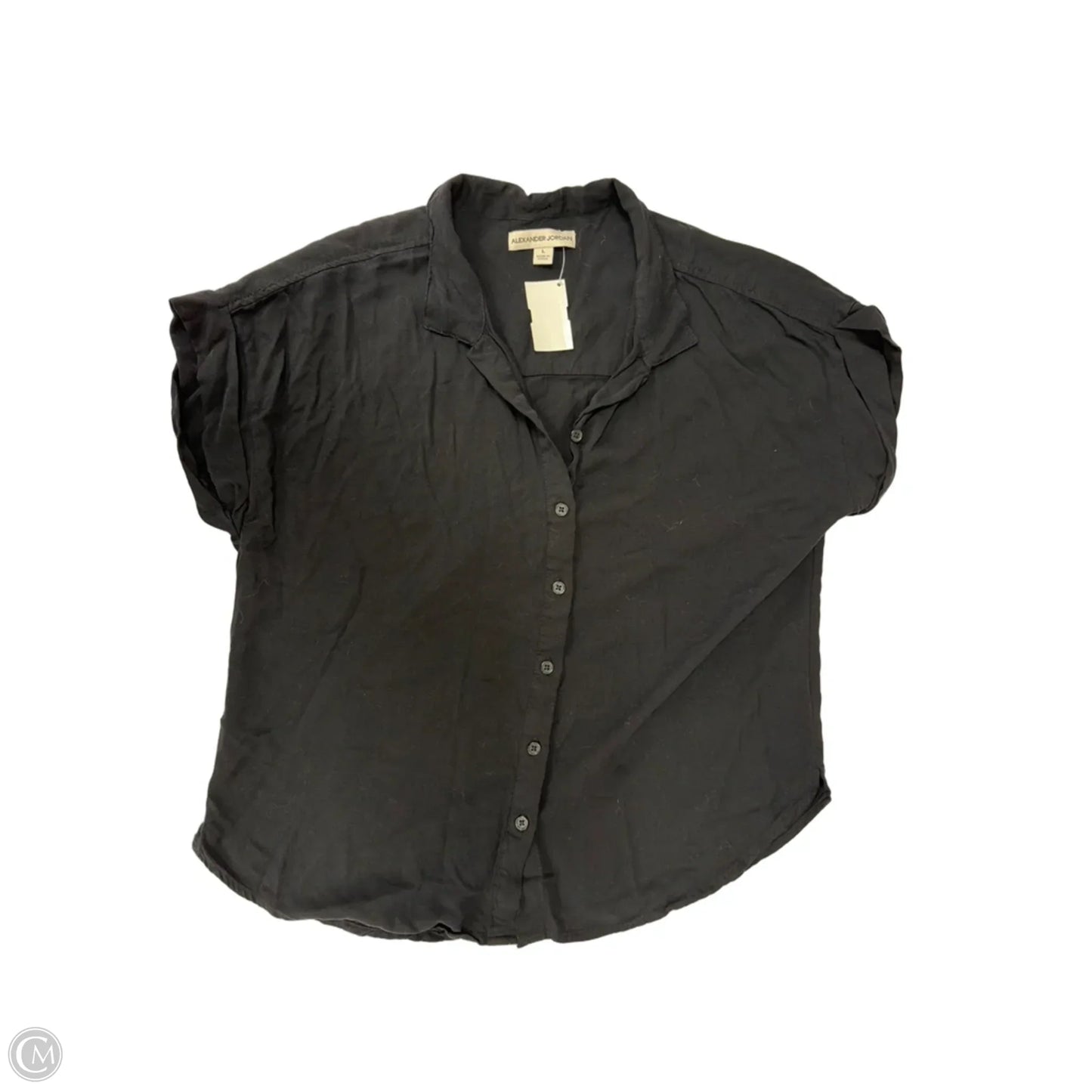 Top Short Sleeve By Alexander Jordan In Black, Size: L