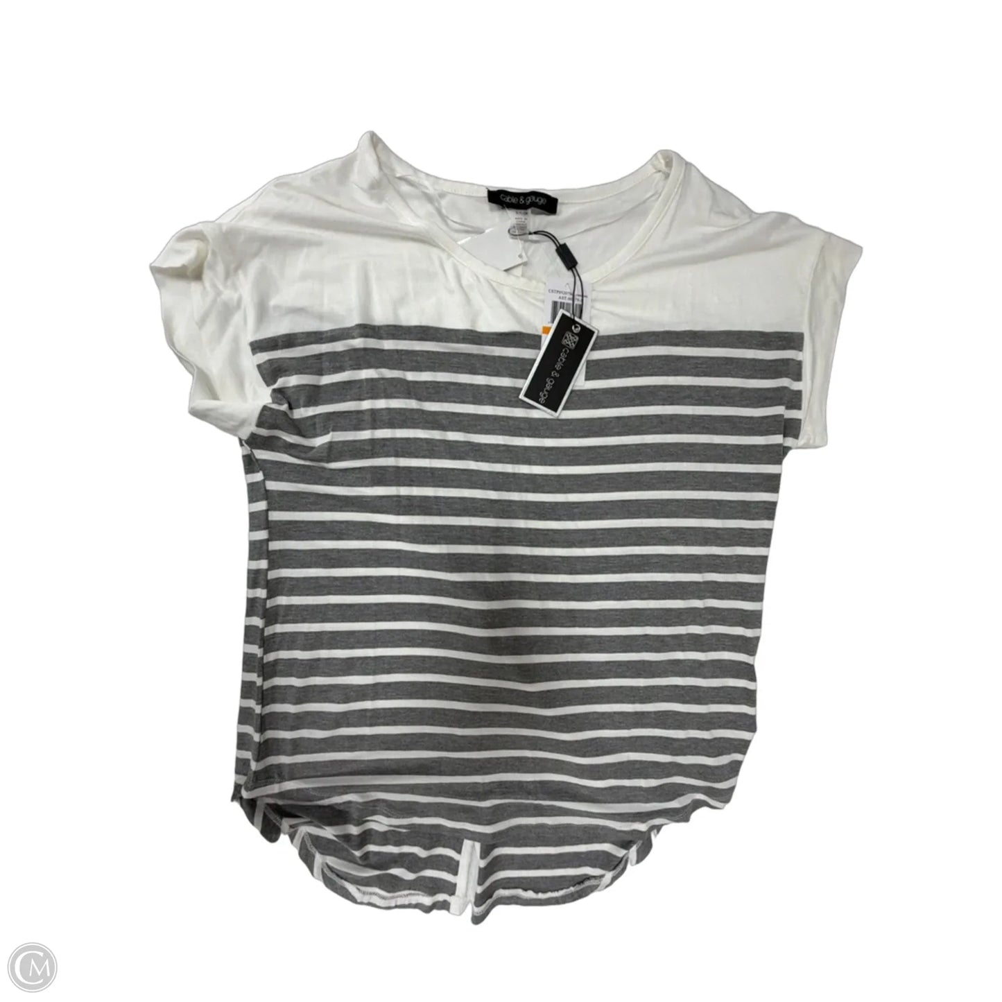 Top Short Sleeve By Cable And Gauge In Striped Pattern, Size: S