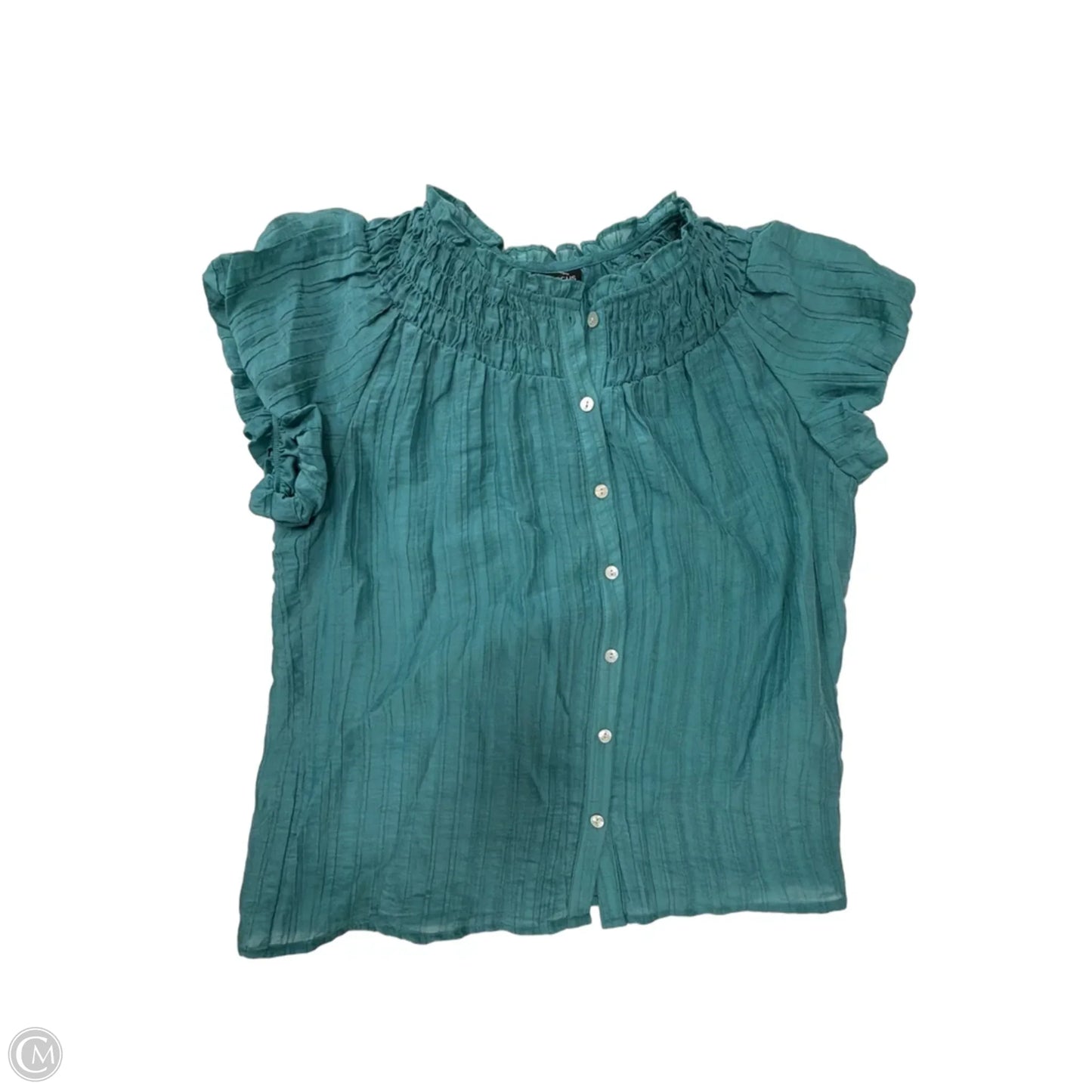 Top Short Sleeve By Enfocus In Teal, Size: M