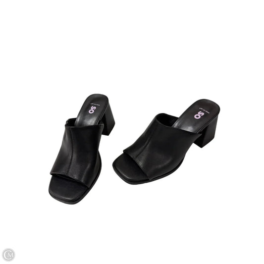 Sandals Heels Block By So In Black, Size: 6
