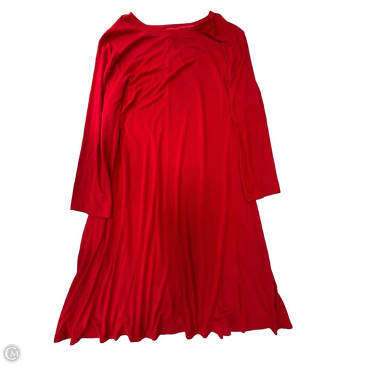 Dress Casual Midi By Time And Tru In Red, Size: 1x
