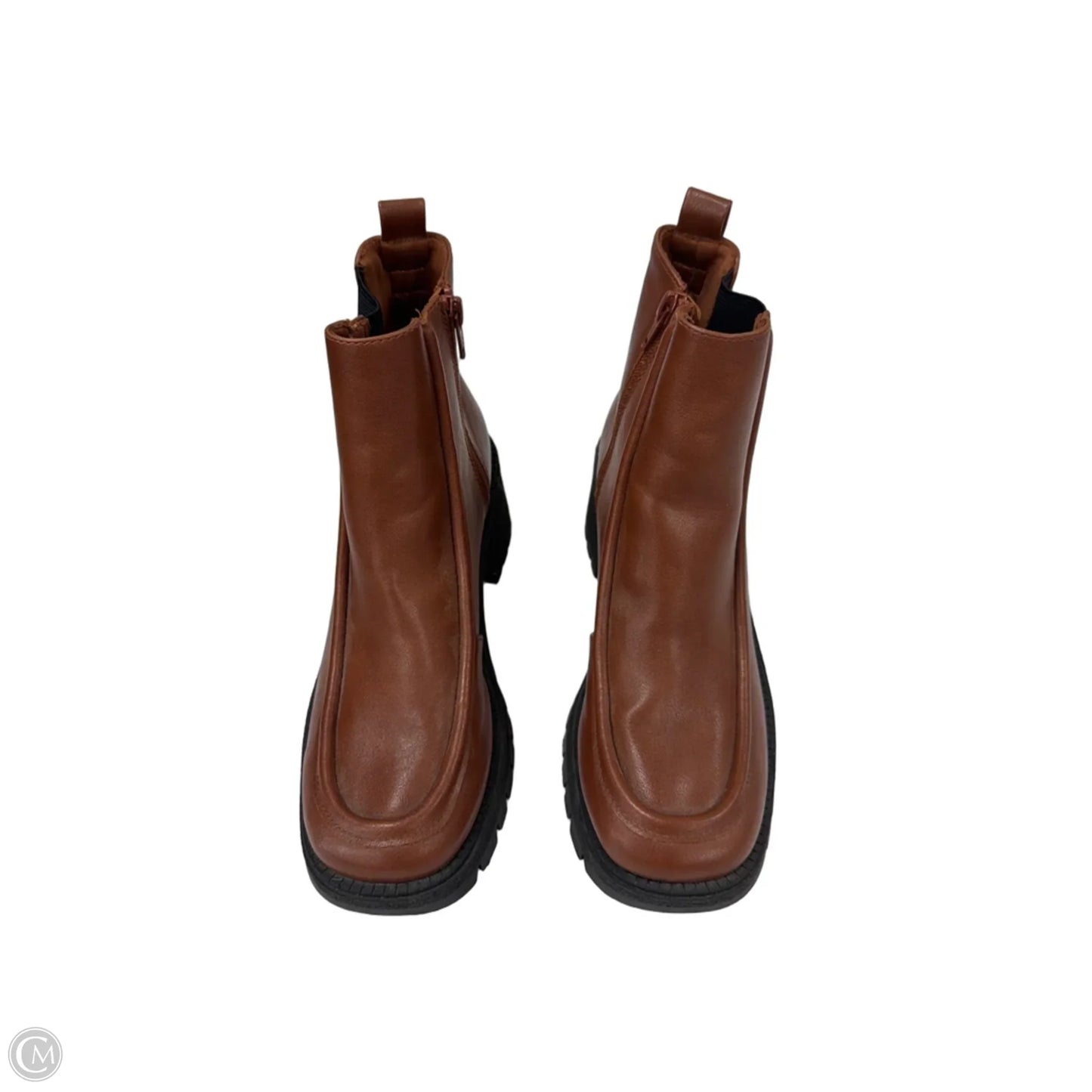 Boots Ankle Heels By Clothes Mentor In Black & Brown, Size: 8