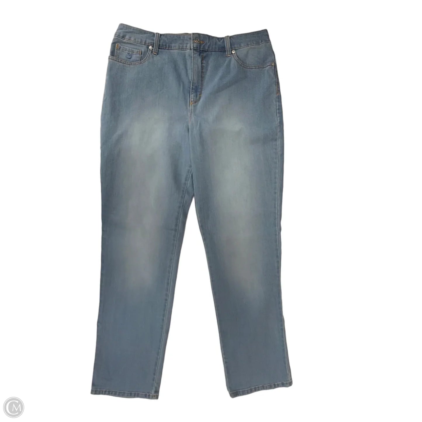 Jeans Straight By Gloria Vanderbilt In Blue Denim, Size: 16