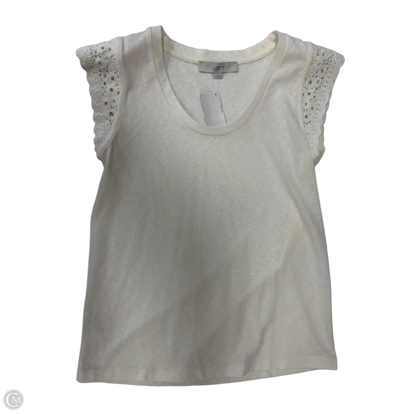 Top Sleeveless By Loft In Cream, Size: Xs