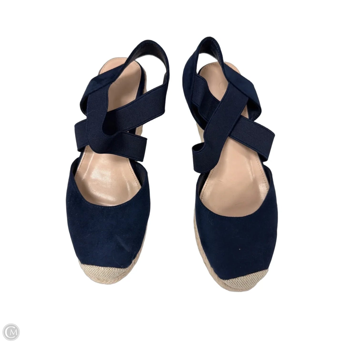 Shoes Heels Wedge By Clothes Mentor In Blue, Size: 7.5