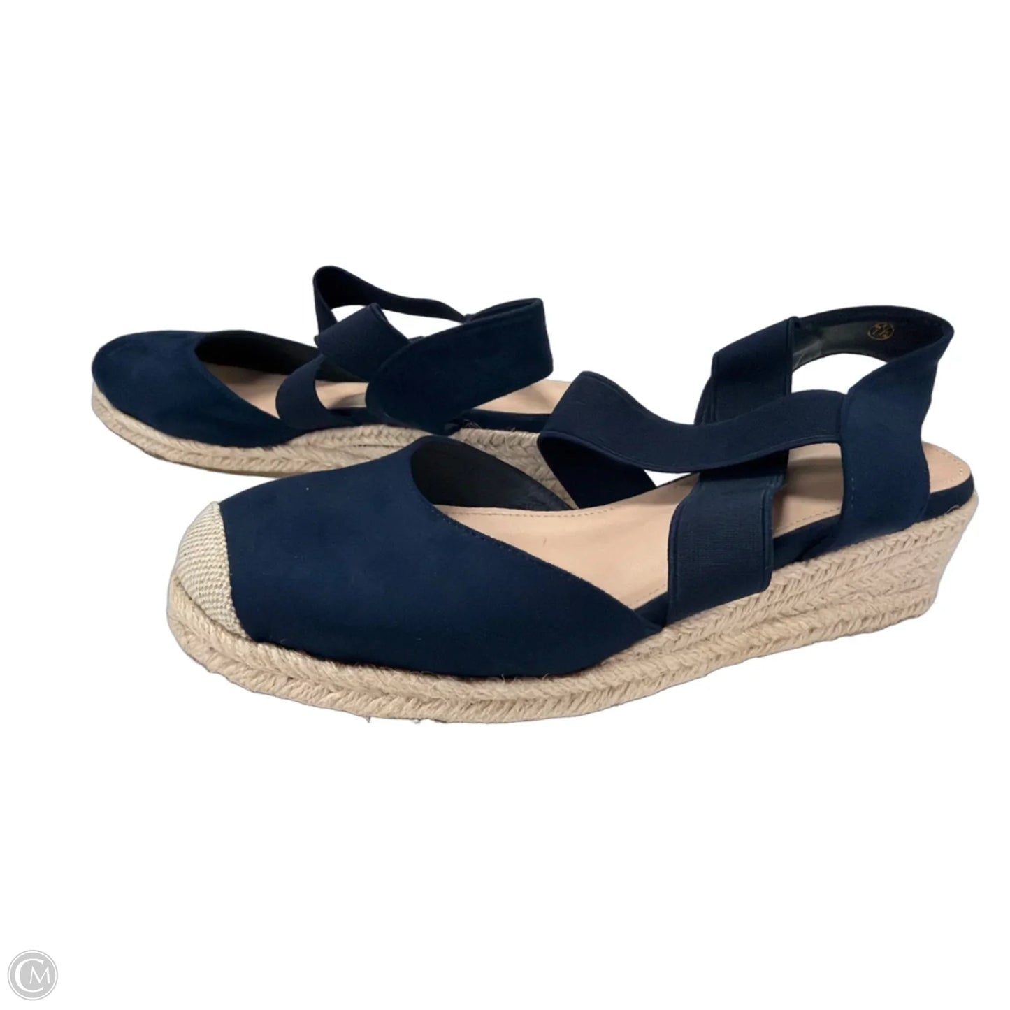 Shoes Heels Wedge By Clothes Mentor In Blue, Size: 7.5
