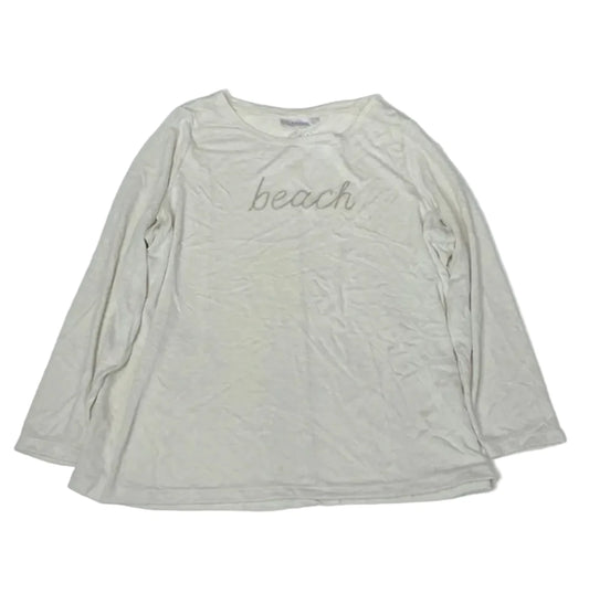 Top Long Sleeve By Bella Beach In Cream, Size: 1x