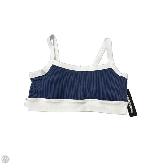 Athletic Bra By Fashion Nova In Blue & White, Size: L
