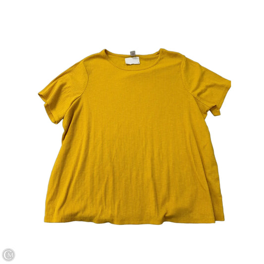Top Short Sleeve Basic By Old Navy In Yellow, Size: 1x