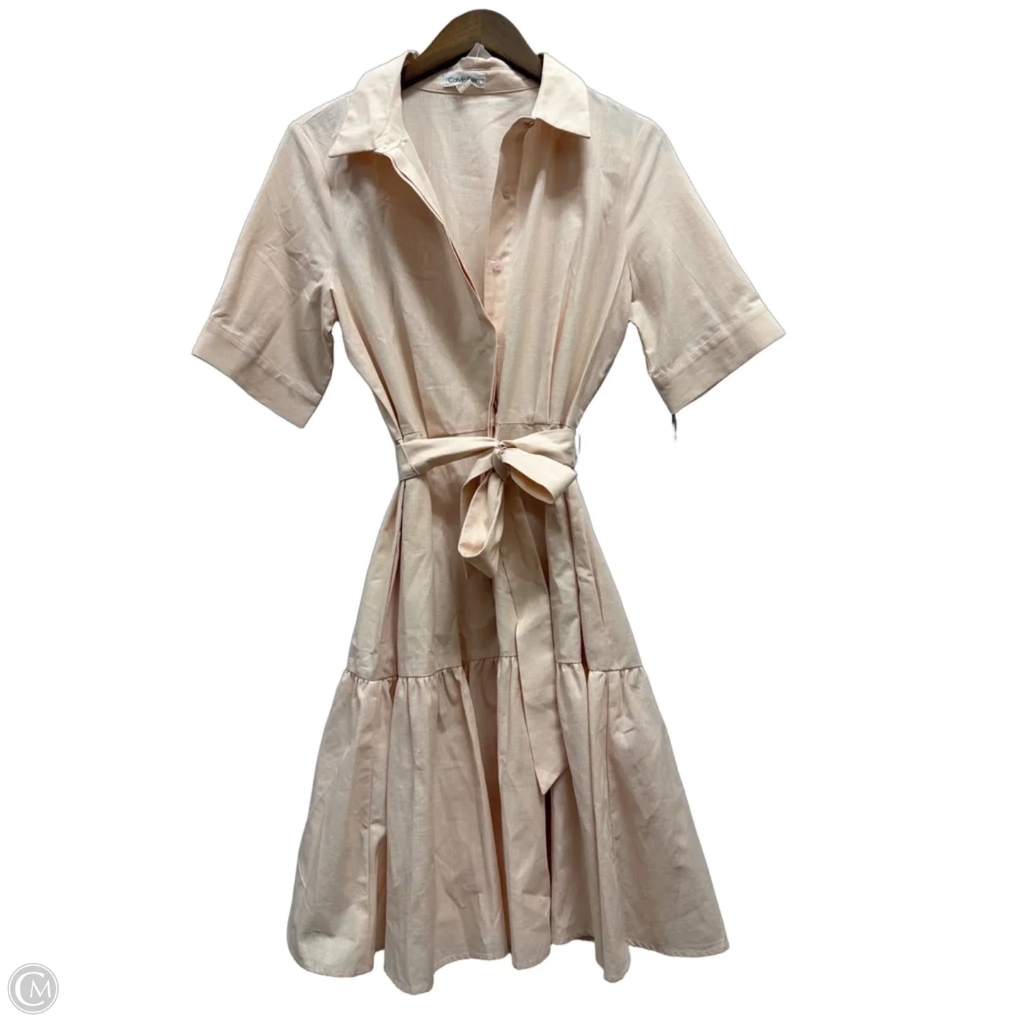 Dress Casual Midi By Calvin Klein In Pink, Size: M