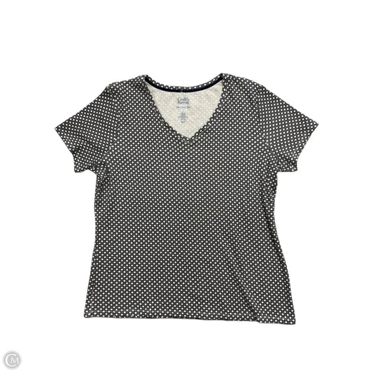Top Short Sleeve By Croft And Barrow In Polkadot Pattern, Size: L