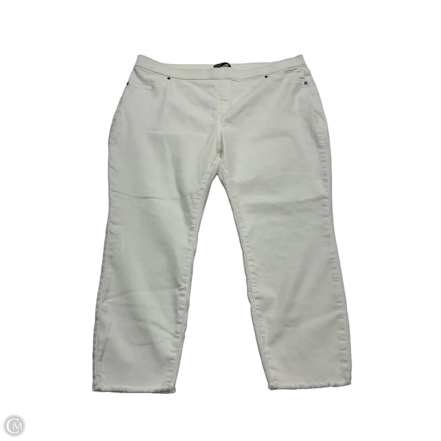 Jeans Straight By Simply Vera In White Denim, Size: 22