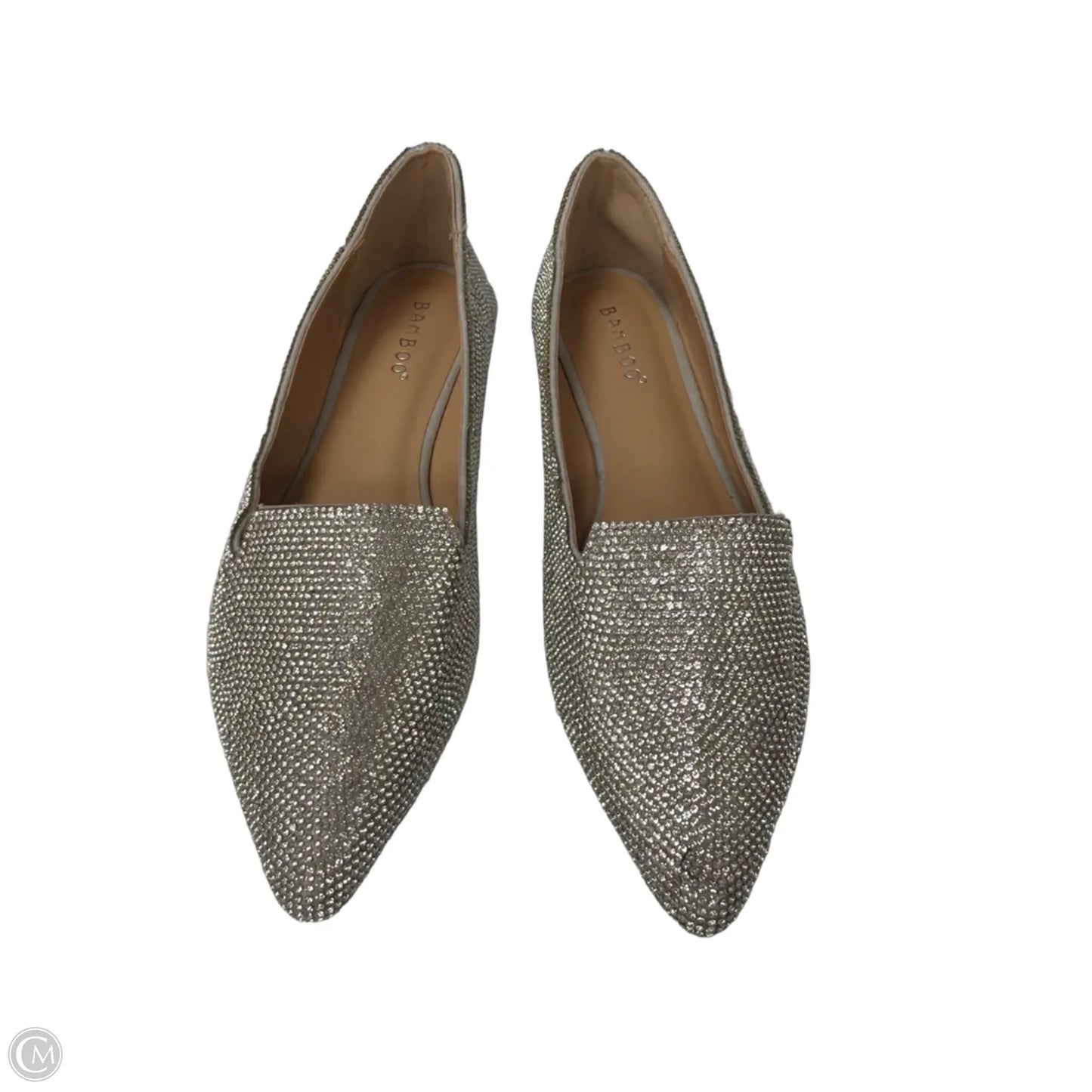 Shoes Flats By Bamboo In Silver, Size: 7