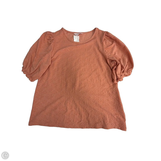 Top Short Sleeve By Lc Lauren Conrad In Coral, Size: S