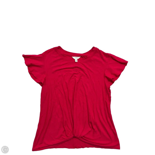 Top Short Sleeve By Time And Tru In Pink, Size: L