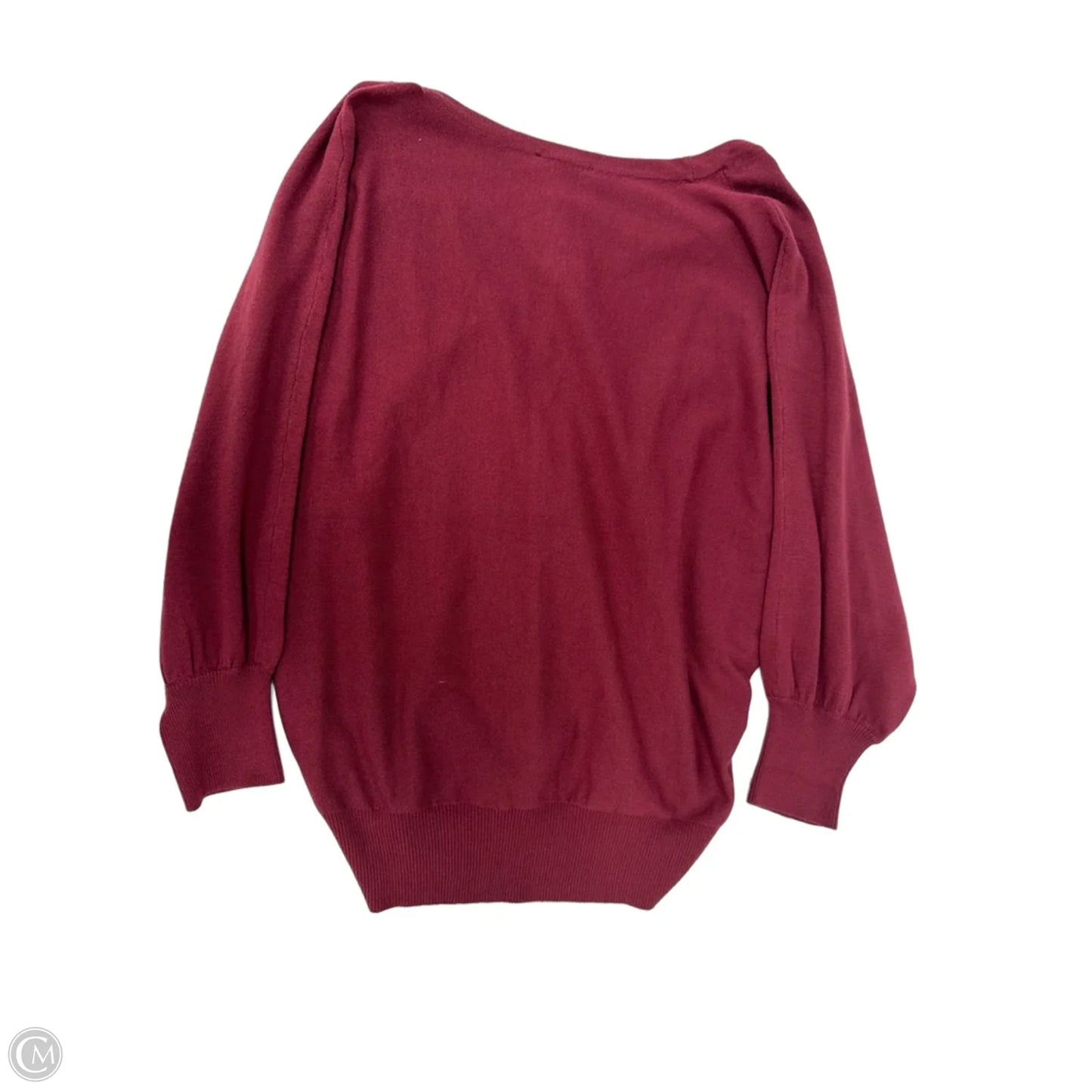 Top Long Sleeve By Carmen By Carmen Marc Valvo In Maroon, Size: L