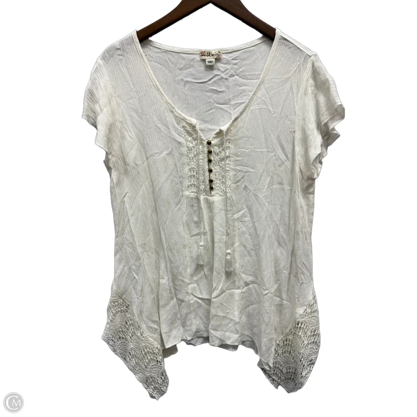 Top Short Sleeve By World Unity In White, Size: Xl