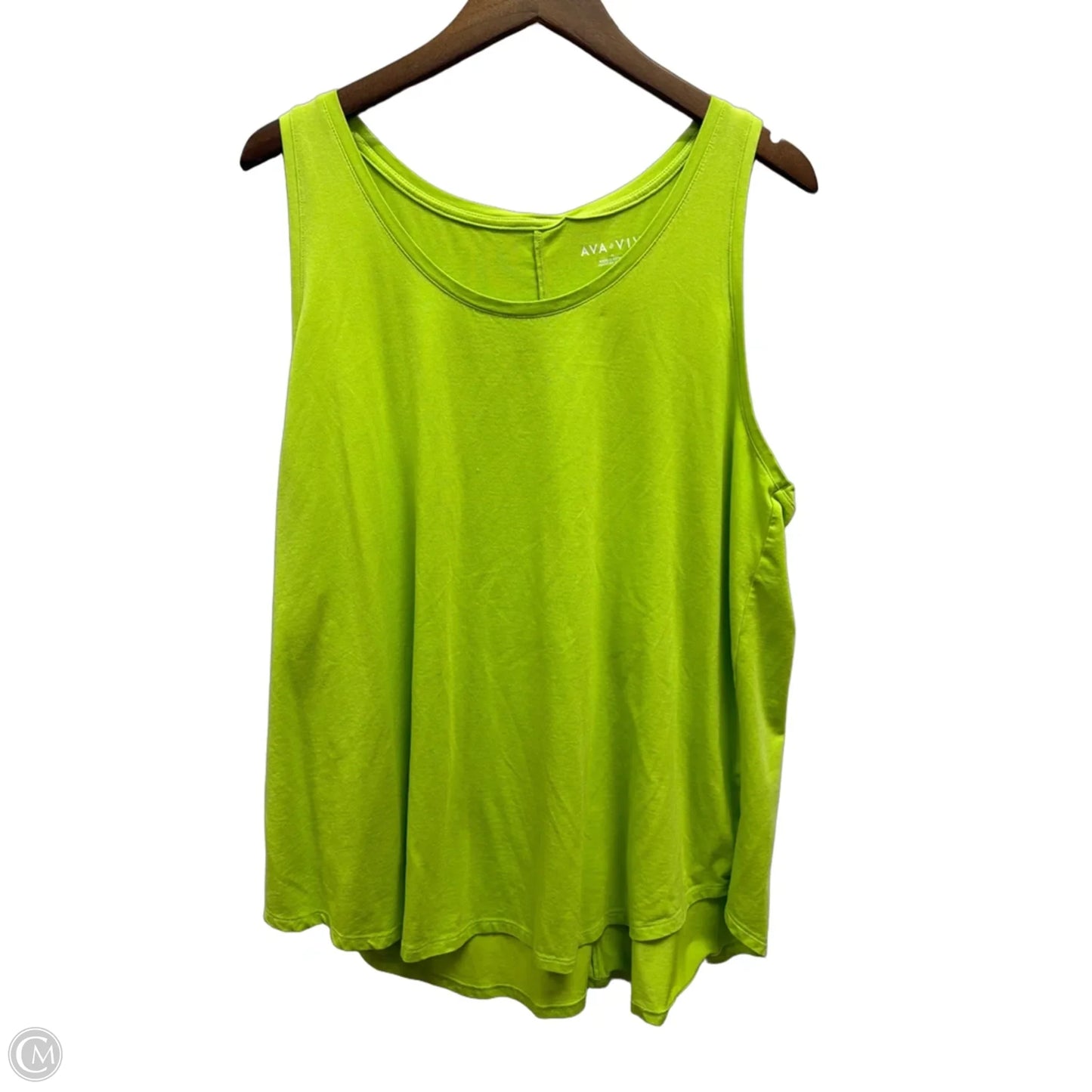 Top Sleeveless By Ava & Viv In Green, Size: 1x
