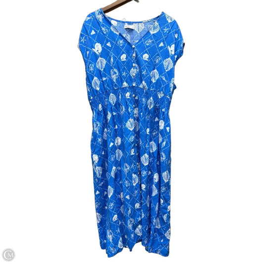 Dress Casual Maxi By Sonoma In Blue & White, Size: 1x