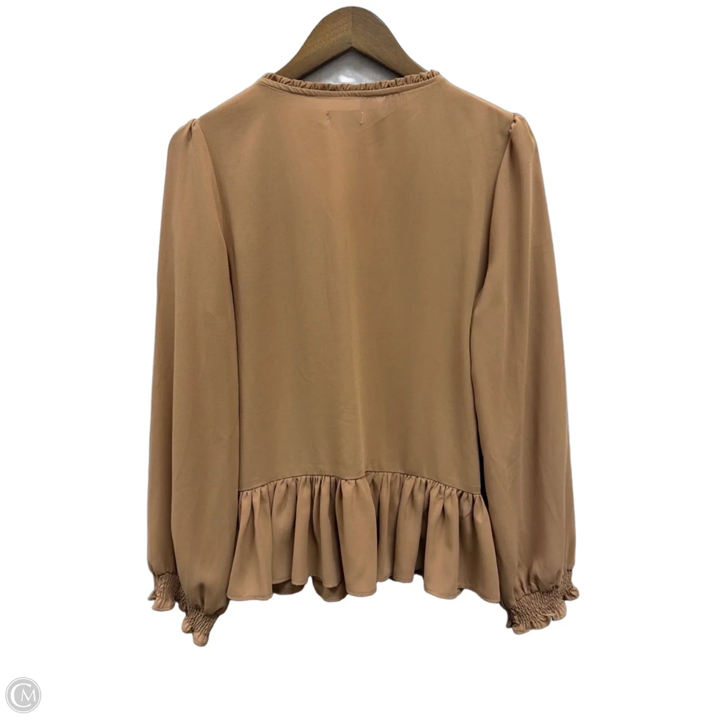 Top Long Sleeve By Ontwelfth In Brown, Size: Xl