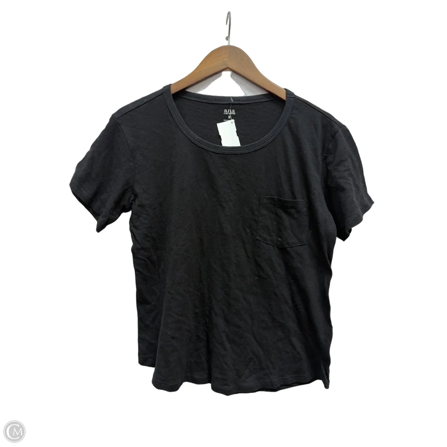 Top Short Sleeve Basic By Ana In Black, Size: M