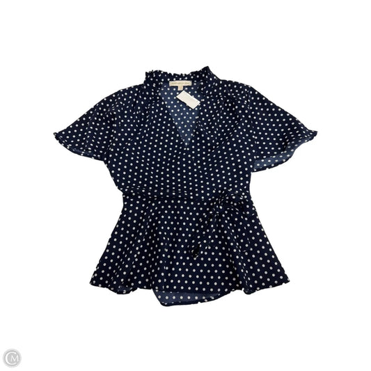 Top Short Sleeve By Monteau In Polkadot Pattern, Size: S
