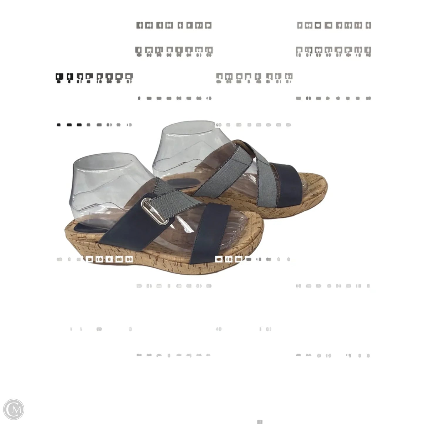 Sandals Heels Wedge By Hush Puppies In Navy, Size: 8