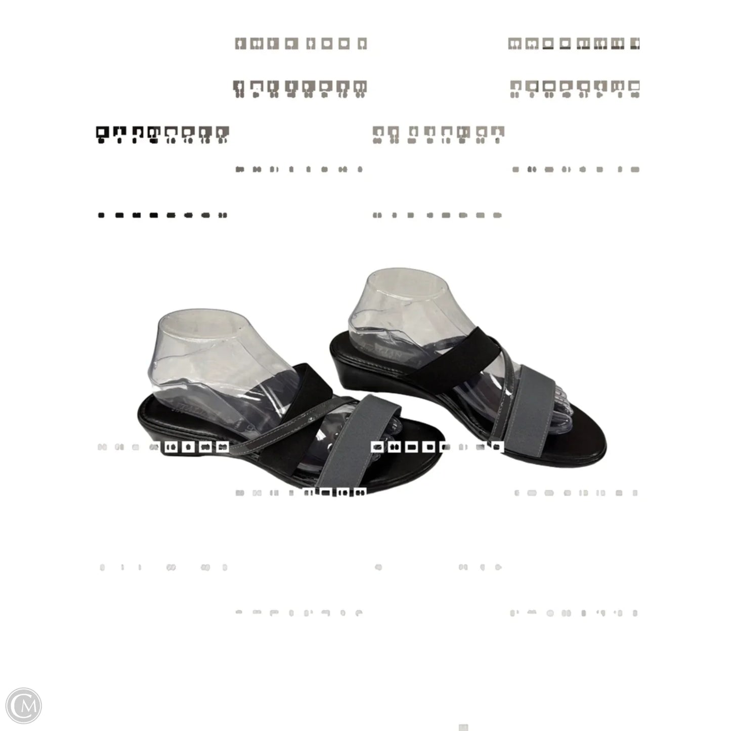 Sandals Heels Wedge By Italian Shoemakers In Black, Size: 10