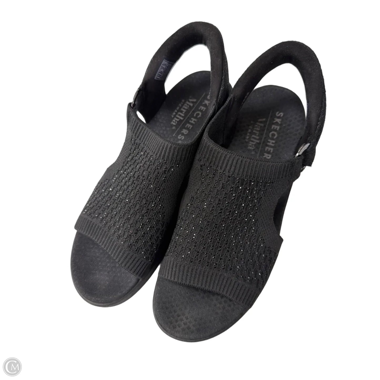 Sandals Heels Wedge By Skechers In Black, Size: 9