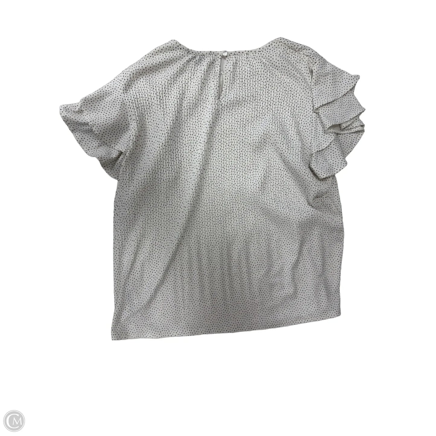 Top Short Sleeve By Adrianna Papell In Polkadot Pattern, Size: M