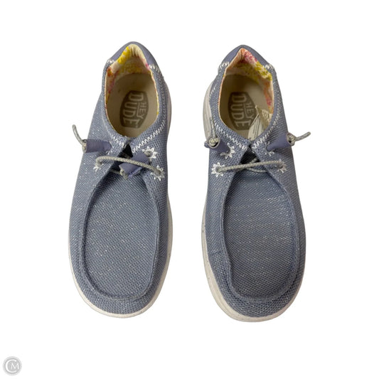 Shoes Flats By Hey Dude In Blue, Size: 8