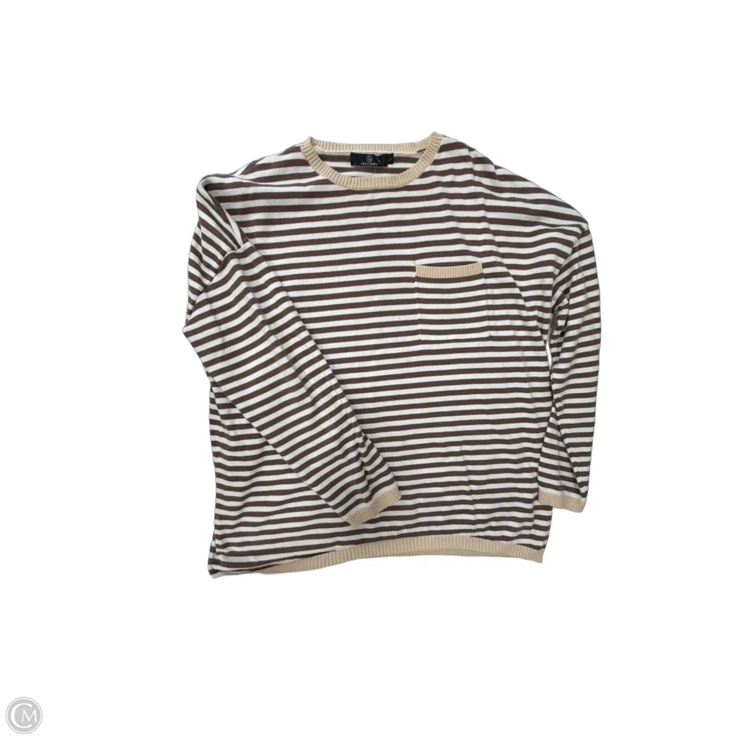 Top Long Sleeve By Lillusory In Striped Pattern, Size: L