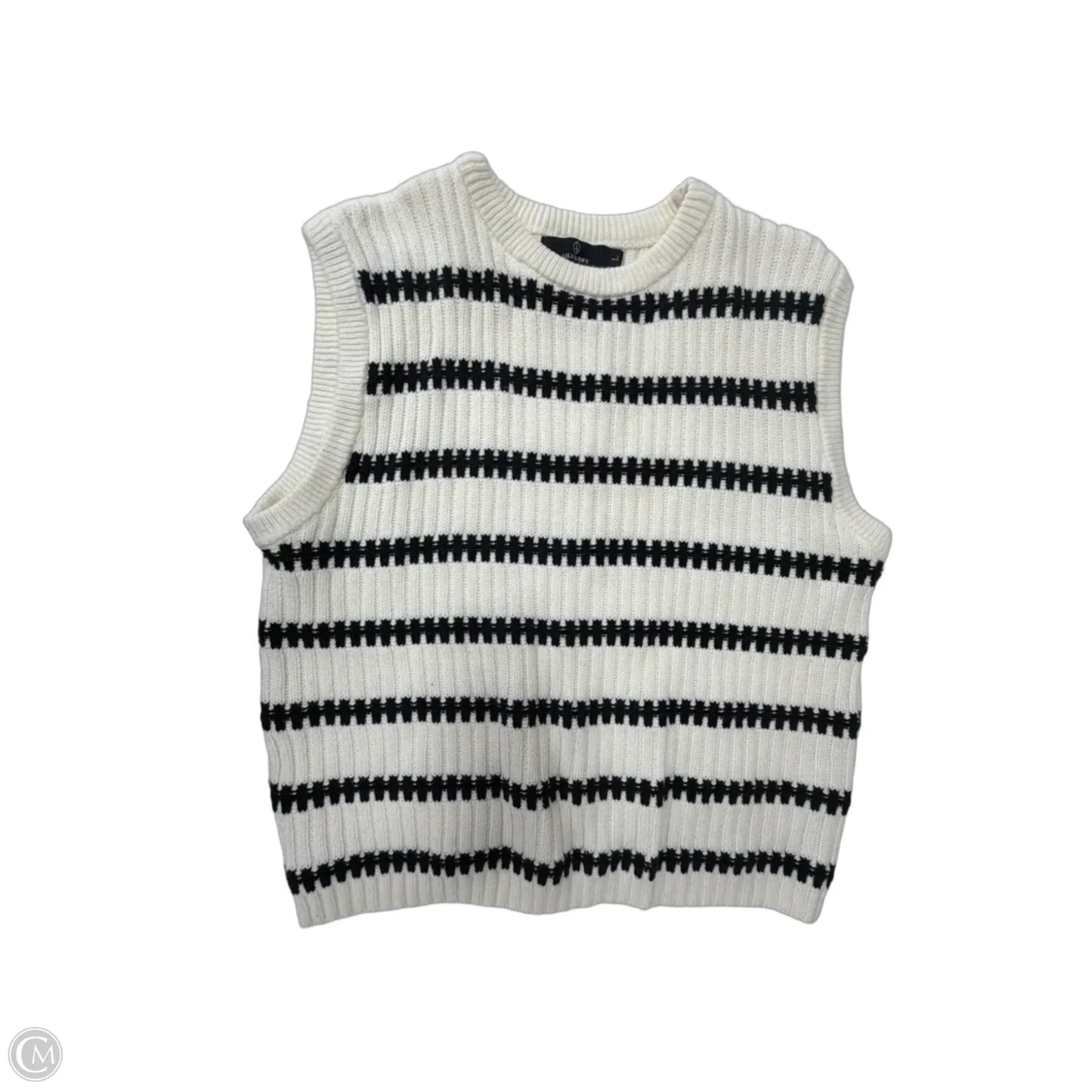 Vest Sweater By Lillusory In Striped Pattern, Size: L