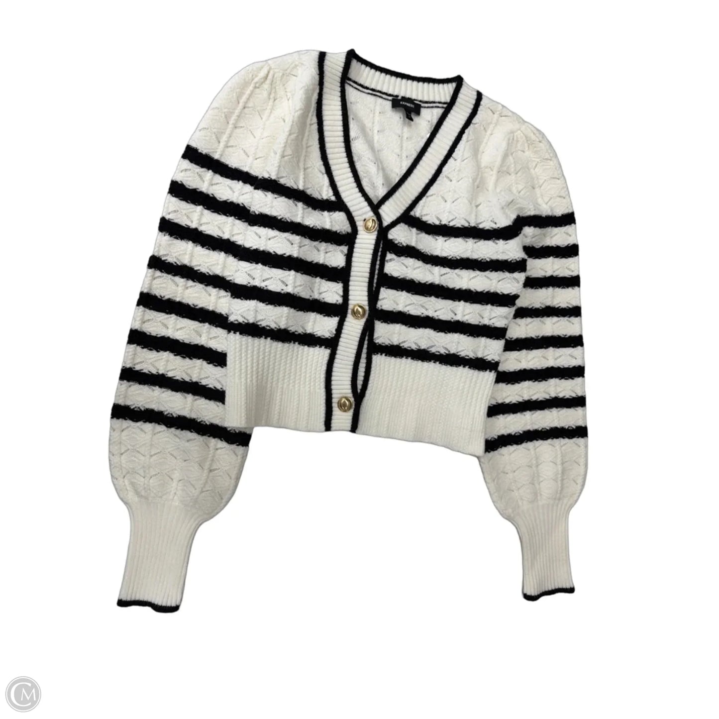 Cardigan By Express In Striped Pattern, Size: Xs