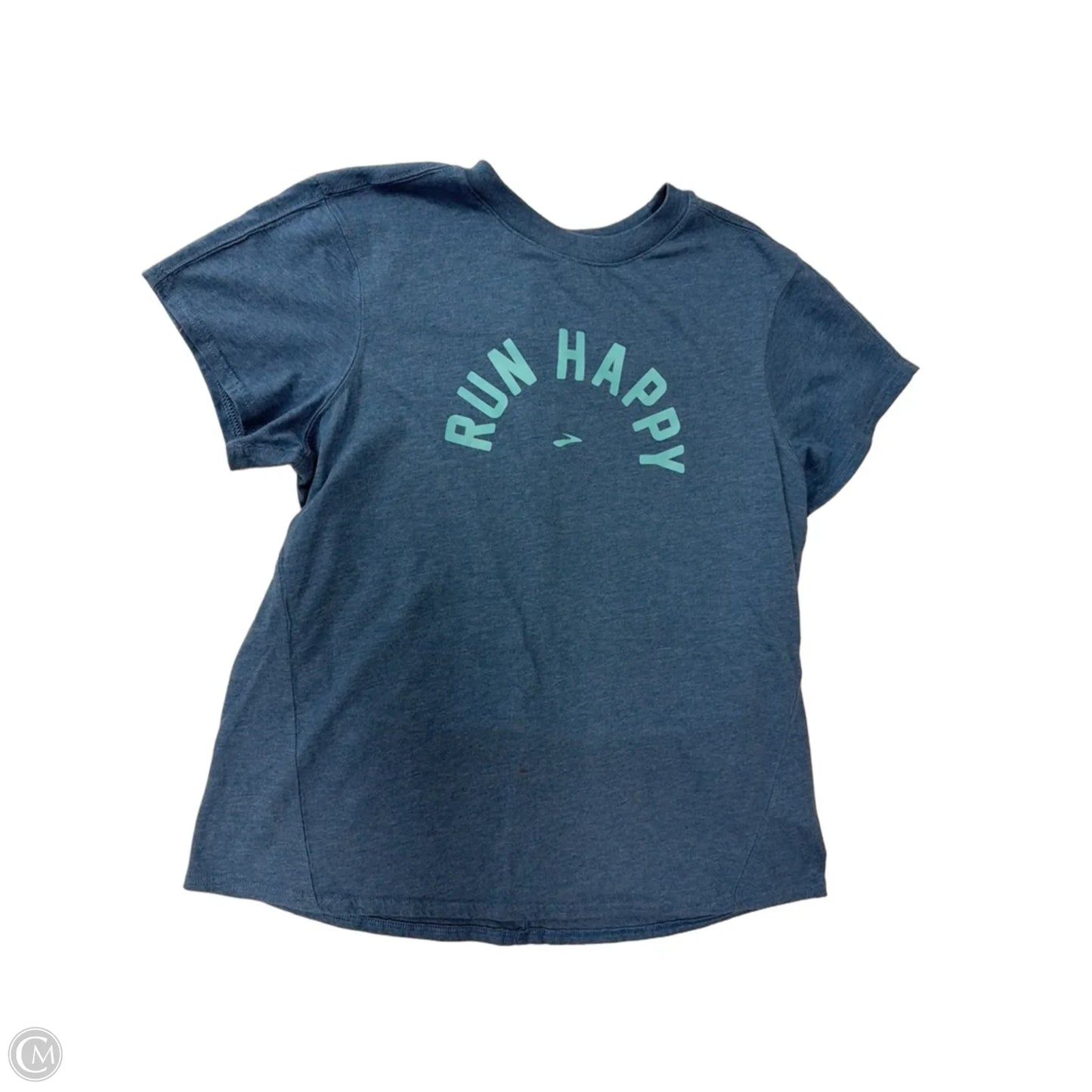 Athletic Top Short Sleeve By Brooks In Blue, Size: M