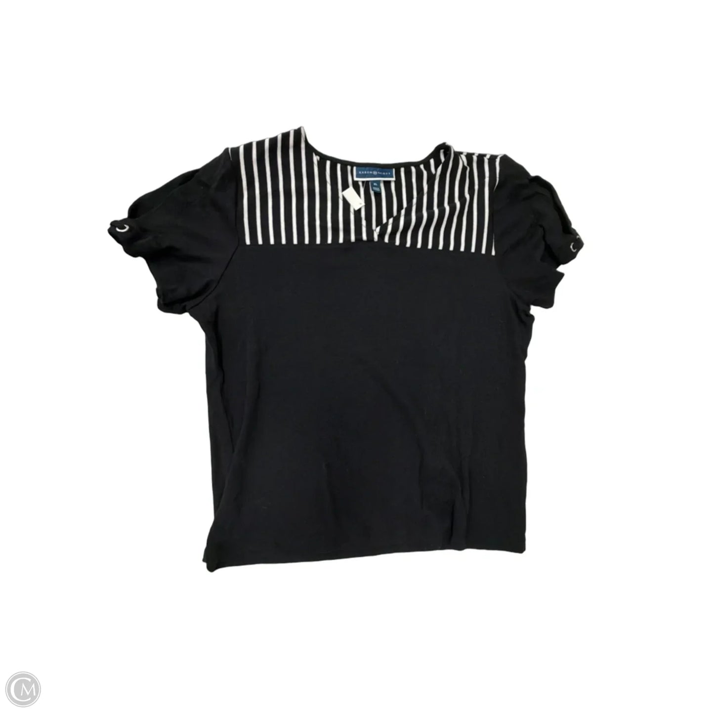 Top Short Sleeve By Karen Scott In Striped Pattern, Size: Xl