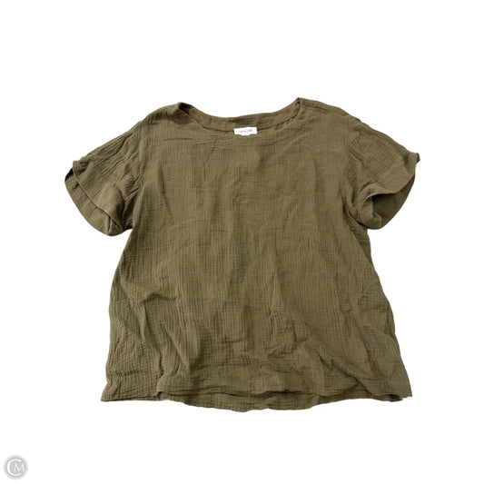 Top Short Sleeve By Calvin Klein In Green, Size: L