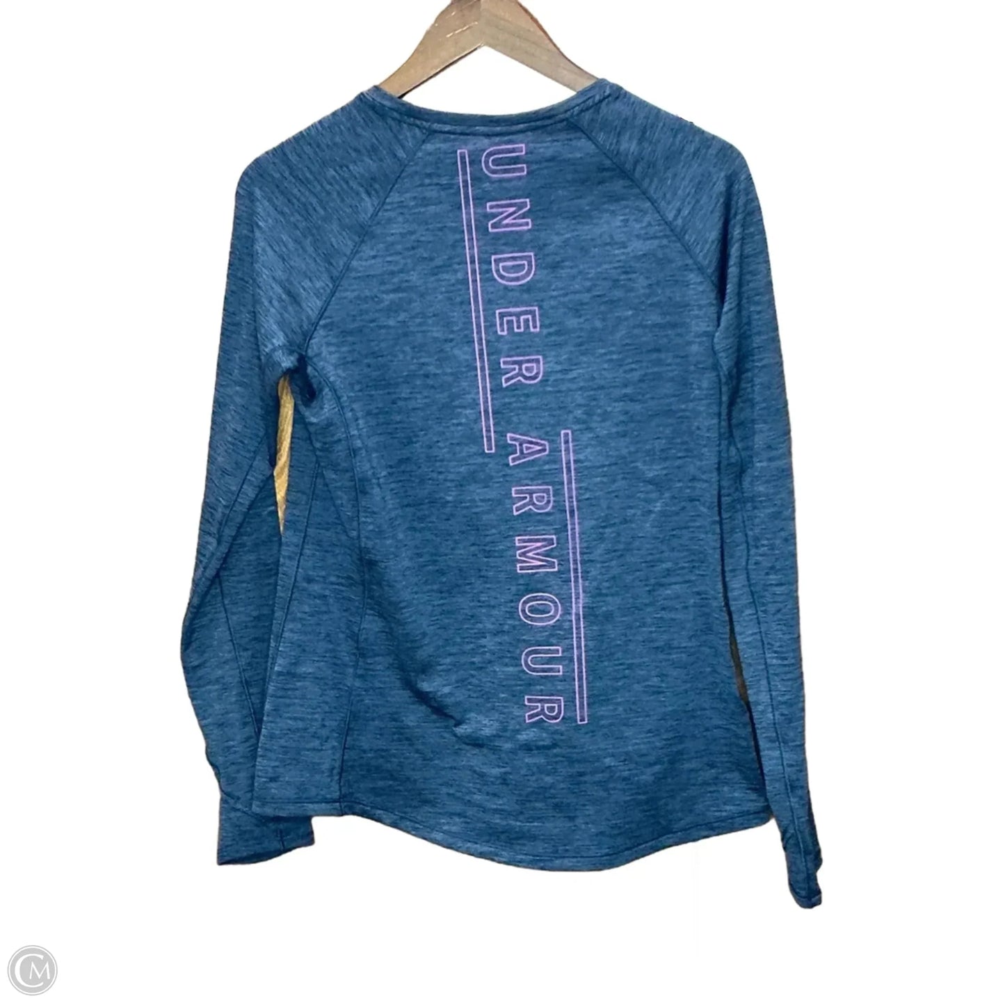 Athletic Top Long Sleeve Crewneck By Under Armour In Blue, Size: L
