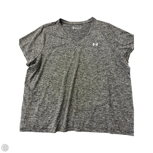 Athletic Top Short Sleeve By Under Armour In Grey, Size: 3x