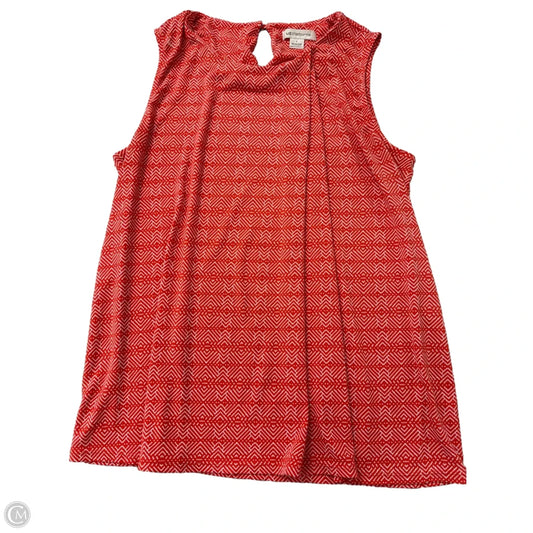 Top Sleeveless By Liz Claiborne In Red & White, Size: L