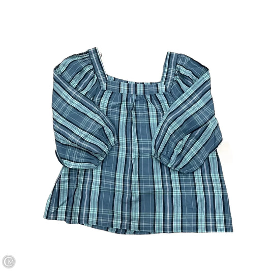 Top Long Sleeve By Lc Lauren Conrad In Plaid Pattern, Size: 2x